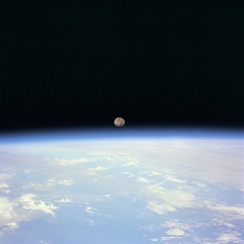 Earth and Moon STS-70