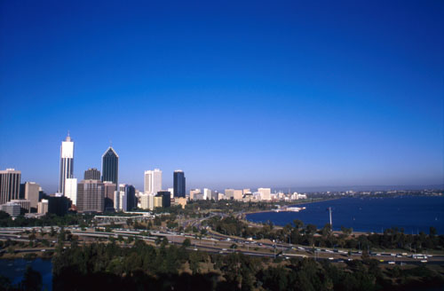 blue sky. Blue sky above Perth.