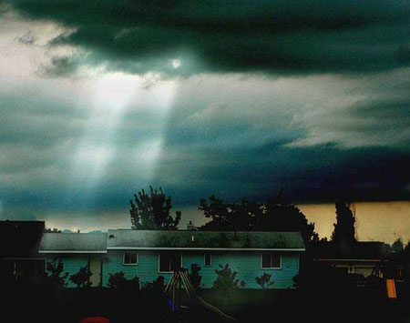 green tornado clouds